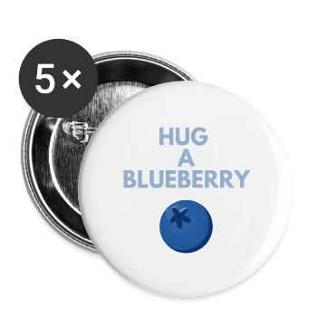 HUG A BLUEBERRY - Buttons large 2.2''/56 mm (5-pack) - white - Front