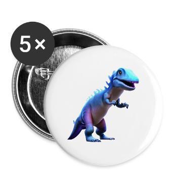 Dino Child Tyrannosaurus Dinosaure Cadeau - Lot de 5 grands badges (56 mm) - blanc - Devant