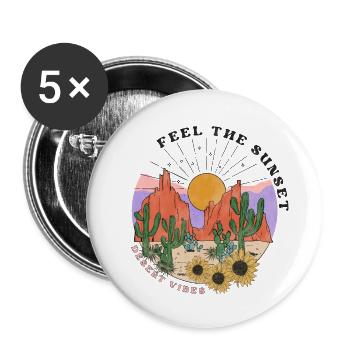 Western Desert Retro 2 - Buttons large 2.2''/56 mm (5-pack) - white - Front
