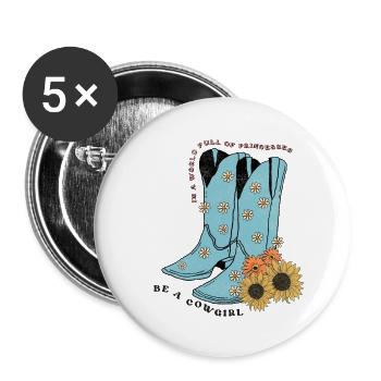 Western Desert Retro 3 - Buttons large 2.2''/56 mm (5-pack) - white - Front