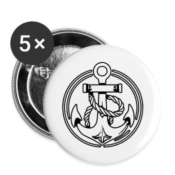 Anchor Boat Ship Nautical - Buttons large 2.2''/56 mm (5-pack) - white - Front