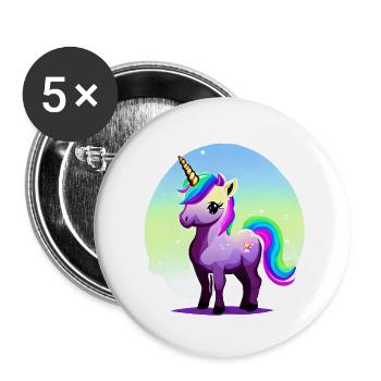 Unicorn Girl Mythical Animal Unicorns Unicorn - Buttons large 2.2''/56 mm (5-pack) - white - Front