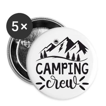 Camping Crew - Buttons groß 56 mm (5er Pack) - Weiß - Vorne