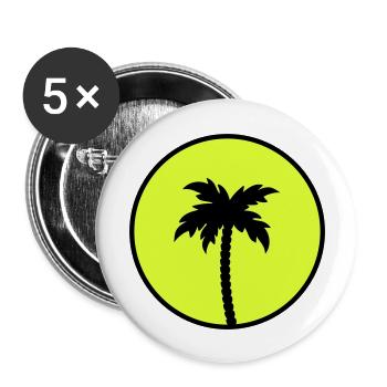 Palm tree design - Buttons large 2.2''/56 mm (5-pack) - white - Front