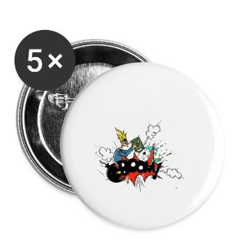 Boom - Buttons groß 56 mm (5er Pack) - Weiß - Vorne