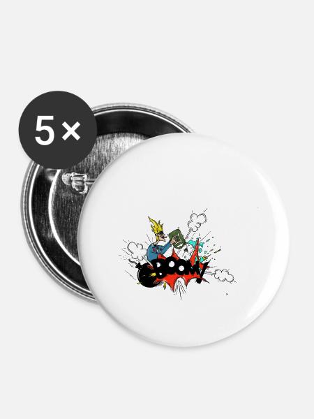 Boom - Buttons groß 56 mm (5er Pack) - Weiß