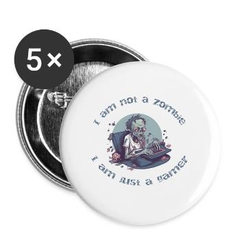I'm not a zombie, I'm a gamer - Buttons large 2.2''/56 mm (5-pack) - white - Front
