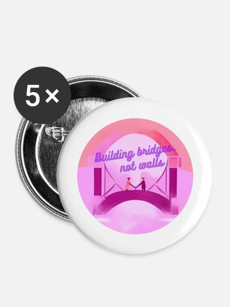 Brücken - Buttons groß 56 mm (5er Pack) - Weiß