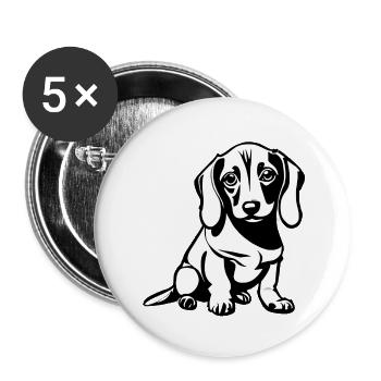 Dog owners Dogs Dachshund Dog Dog Dog owners - Buttons large 2.2''/56 mm (5-pack) - white - Front