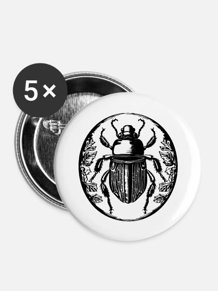 Insekten Krabbeltiere Arthropoden - Buttons groß 56 mm (5er Pack) - Weiß