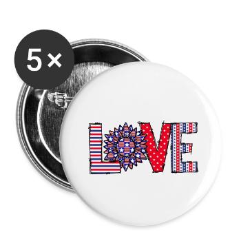 Love needs the world #Love - Buttons large 2.2''/56 mm (5-pack) - white - Front