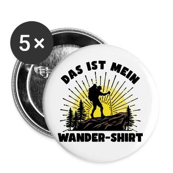 Wandern Statement Wanderer Wanderwege Bergsteigen - Buttons groß 56 mm (5er Pack) - Weiß - Vorne