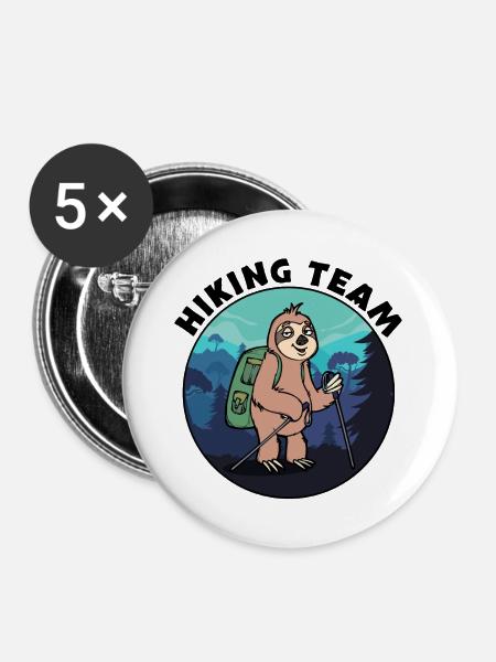 Bergwandern Wanderer Klettern Wandern Statement - Buttons groß 56 mm (5er Pack) - Weiß