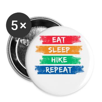 Déclaration de randonnée en montagne Randonneur Randonneur - Lot de 5 grands badges (56 mm) - blanc - Devant