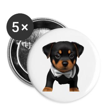 Rottweiler Chien Chiot Rottweiler Puppy Chiens - Lot de 5 grands badges (56 mm) - blanc - Devant