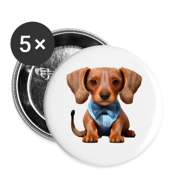 Hundehalter Dachshund Hund Hunde Hundebesitzer - Buttons groß 56 mm (5er Pack) - Weiß - Vorne
