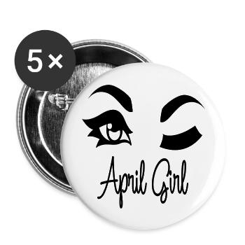 April Girl - Buttons groß 56 mm (5er Pack) - Weiß - Vorne