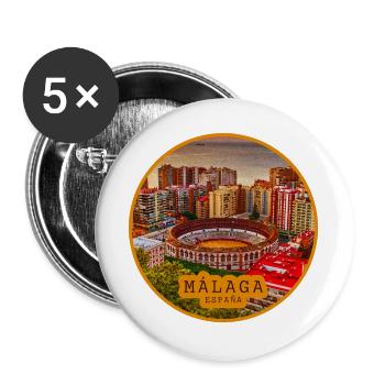 Malaga Bullring Panorama - Buttons groß 56 mm (5er Pack) - Weiß - Vorne