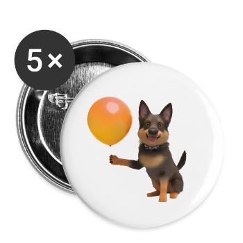 Dog Owner German Shepherd Puppy - Buttons large 2.2''/56 mm (5-pack) - white - Front