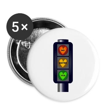 Yes No Maybe Traffic Lights - Buttons large 2.2''/56 mm (5-pack) - white - Front