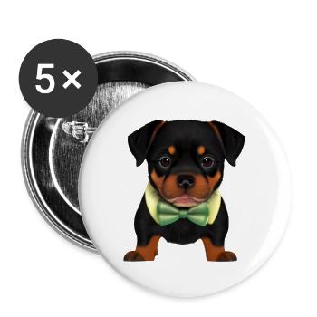 Puppy Dog Rottweiler Rottweiler Puppy Dogs - Lot de 5 grands badges (56 mm) - blanc - Devant