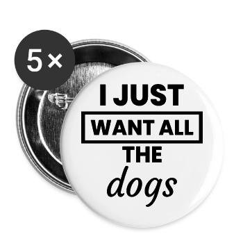 Hund Dog - Buttons large 2.2''/56 mm (5-pack) - white - Front