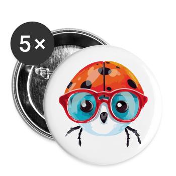 Lili the ladybug - Buttons large 2.2''/56 mm (5-pack) - white - Front