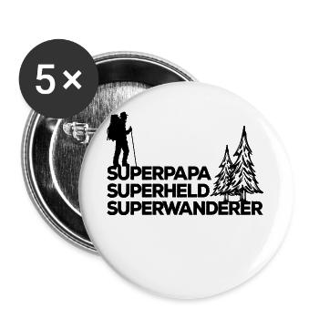 Randonnée en montagne Randonneur Déclaration de randonnée Randonnée - Lot de 5 grands badges (56 mm) - blanc - Devant