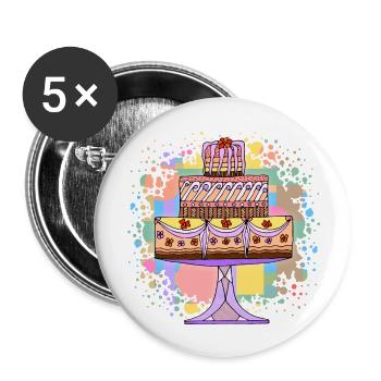 Cake - Buttons large 2.2''/56 mm (5-pack) - white - Front