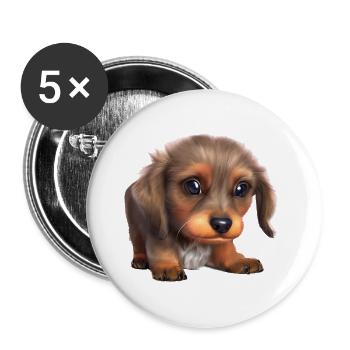 Dog Dog Owner Dachshund Dogs Dachshund Puppy - Buttons large 2.2''/56 mm (5-pack) - white - Front