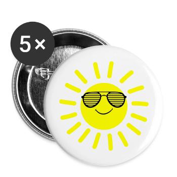 Sun Smile - Buttons large 2.2''/56 mm (5-pack) - white - Front