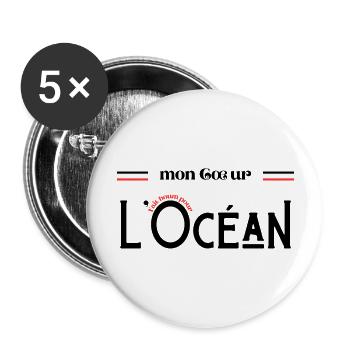 Mon cœur fait boum pour l’océan - Lot de 5 grands badges (56 mm) - blanc - Devant