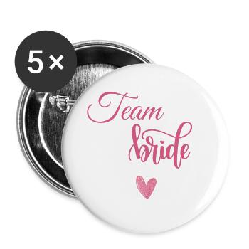 Team bride - Buttons large 2.2''/56 mm (5-pack) - white - Front
