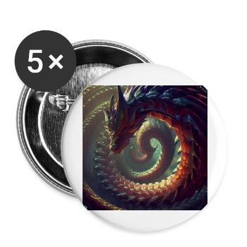 The Infinity Dragon - Buttons large 2.2''/56 mm (5-pack) - white - Front