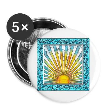 Sunrise with ray pattern - Mallorca Ibiza - Buttons large 2.2''/56 mm (5-pack) - white - Front