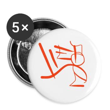 The Abstract Orange Love (Love T-Shirt) - Buttons large 2.2''/56 mm (5-pack) - white - Front