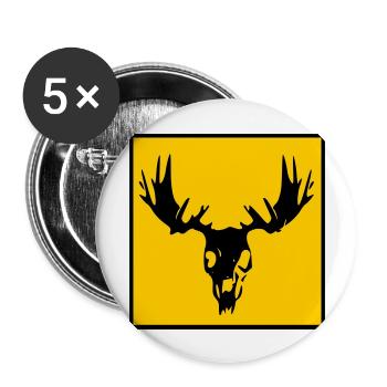 Elch-Sake - Buttons groß 56 mm (5er Pack) - Weiß - Vorne