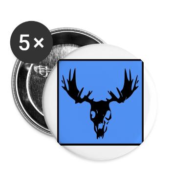 Elch-Sake - Buttons groß 56 mm (5er Pack) - Weiß - Vorne