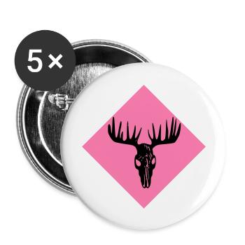 Moose Skull - Buttons large 2.2''/56 mm (5-pack) - white - Front
