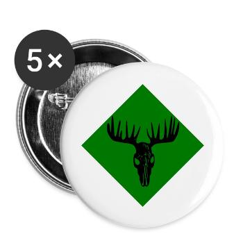 Moose Skull - Buttons large 2.2''/56 mm (5-pack) - white - Front