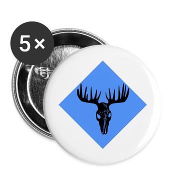 Moose Skull - Buttons large 2.2''/56 mm (5-pack) - white - Front