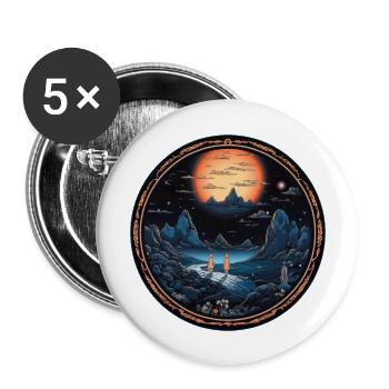 Voyage magique - Lot de 5 grands badges (56 mm) - blanc - Devant
