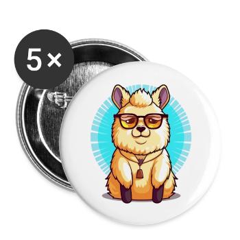 Lazy Lama - Your new favorite companion - Buttons large 2.2''/56 mm (5-pack) - white - Front