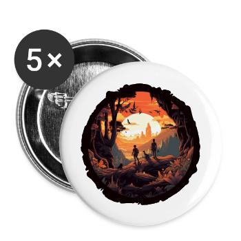 Voyage magique - Lot de 5 grands badges (56 mm) - blanc - Devant