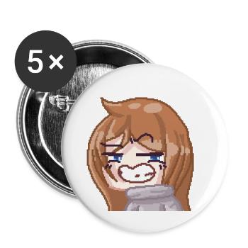 Pillowg1rl Emote Smirk - Buttons groß 56 mm (5er Pack) - Weiß - Vorne