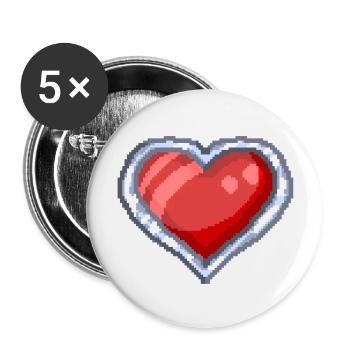 Pillowg1rl Emote Herz - Buttons groß 56 mm (5er Pack) - Weiß - Vorne