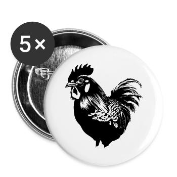 Chicken Chicken House Poultry Rooster Farm - Buttons large 2.2''/56 mm (5-pack) - white - Front
