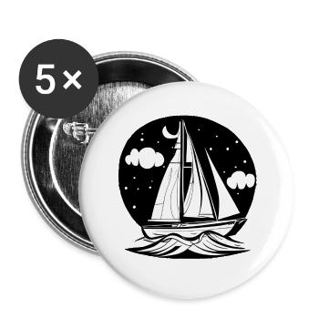 Sailing Sailing Ship Sailing Sailing Sailboat - Buttons large 2.2''/56 mm (5-pack) - white - Front