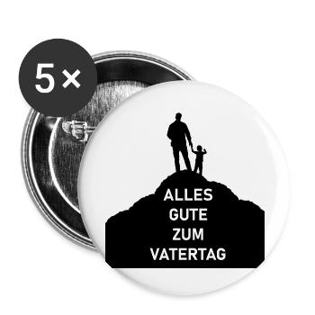 Alles gute zum Vatertag - Vatertags Geschenk - Buttons groß 56 mm (5er Pack) - Weiß - Vorne
