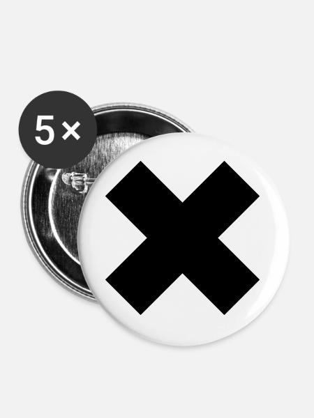 Toxic X - Buttons groß 56 mm (5er Pack) - Weiß
